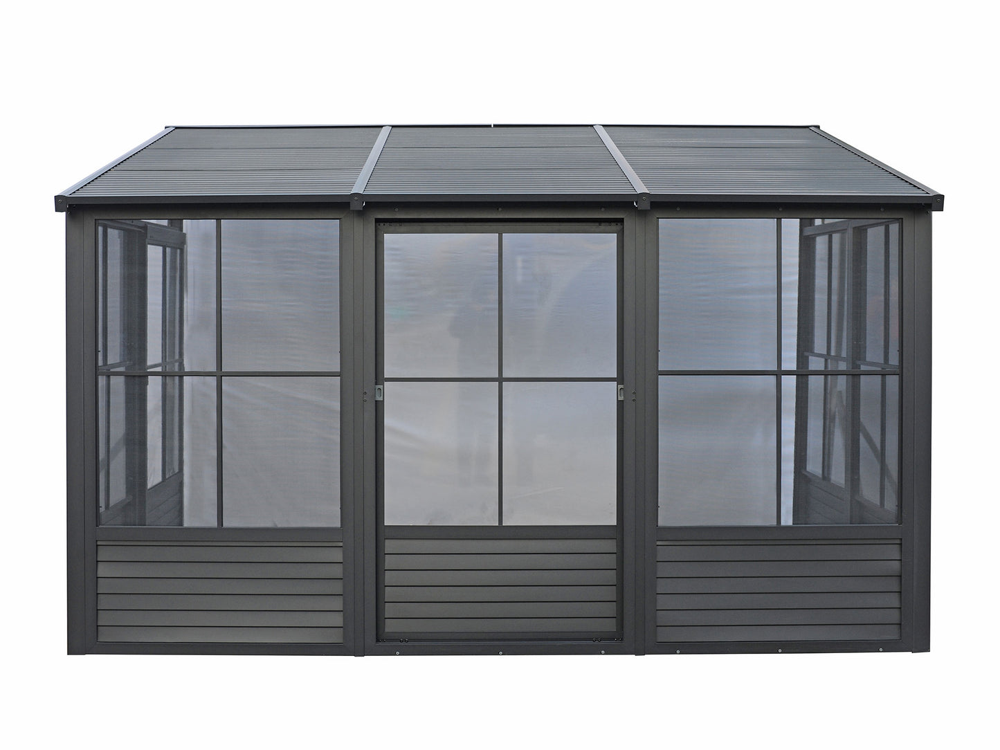 Gazebo Penguin Florence Add-A-Room with Metal Roof 8 Ft. x 12 Ft. in Black