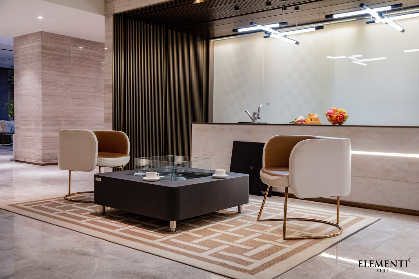 Perth Ethanol Fire Table Slate Black