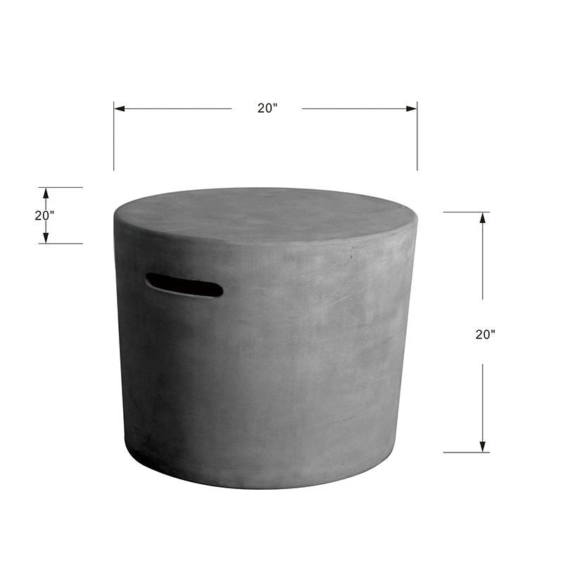 Lunar Bowl Fire Table Matched Tank Cover-20" H
