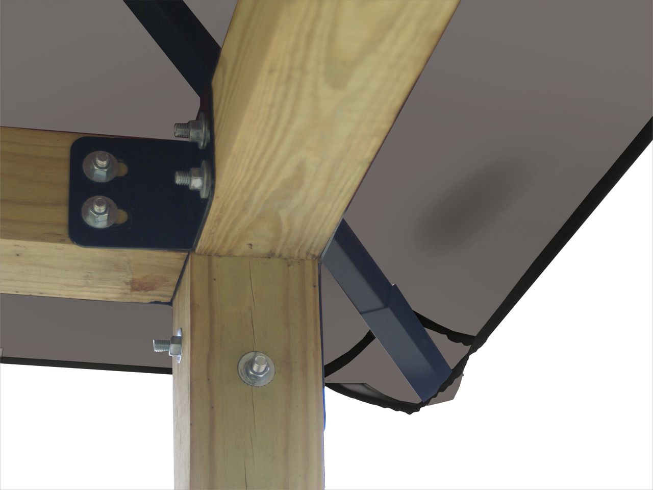 12 ft. sq. ACACIA Gazebo Roof Framing and Mounting Kit With Taupe OutDURA Canopy