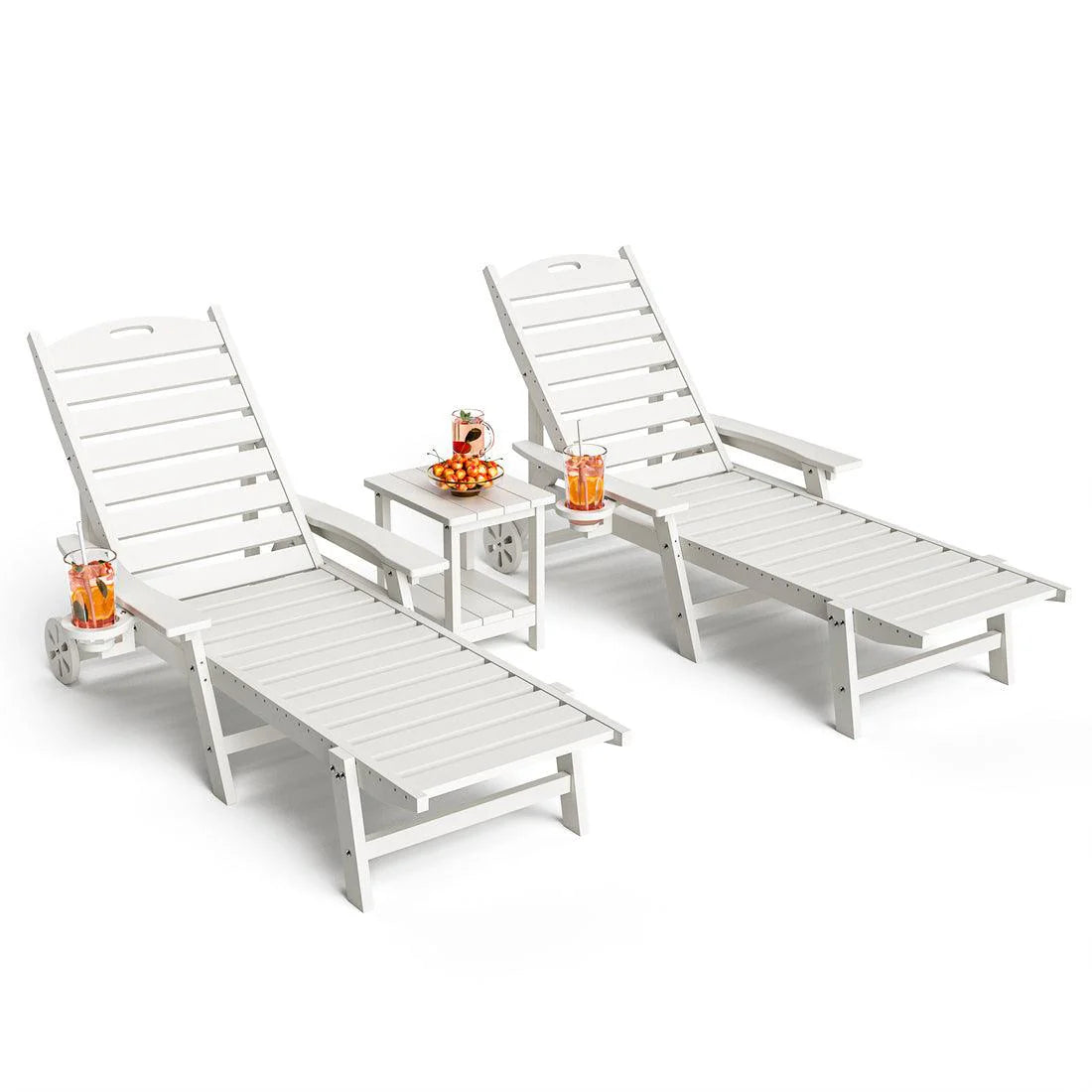 Pamapic 2 HDPE Chaise Lounges & Table Set