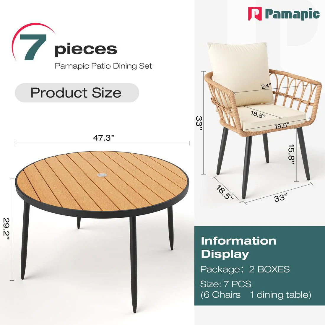 Pamapic Round Outdoor Dining Set