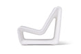 Load image into Gallery viewer, Side view of commercial-grade white concrete outdoor lounge chair with molded ergonomic profile