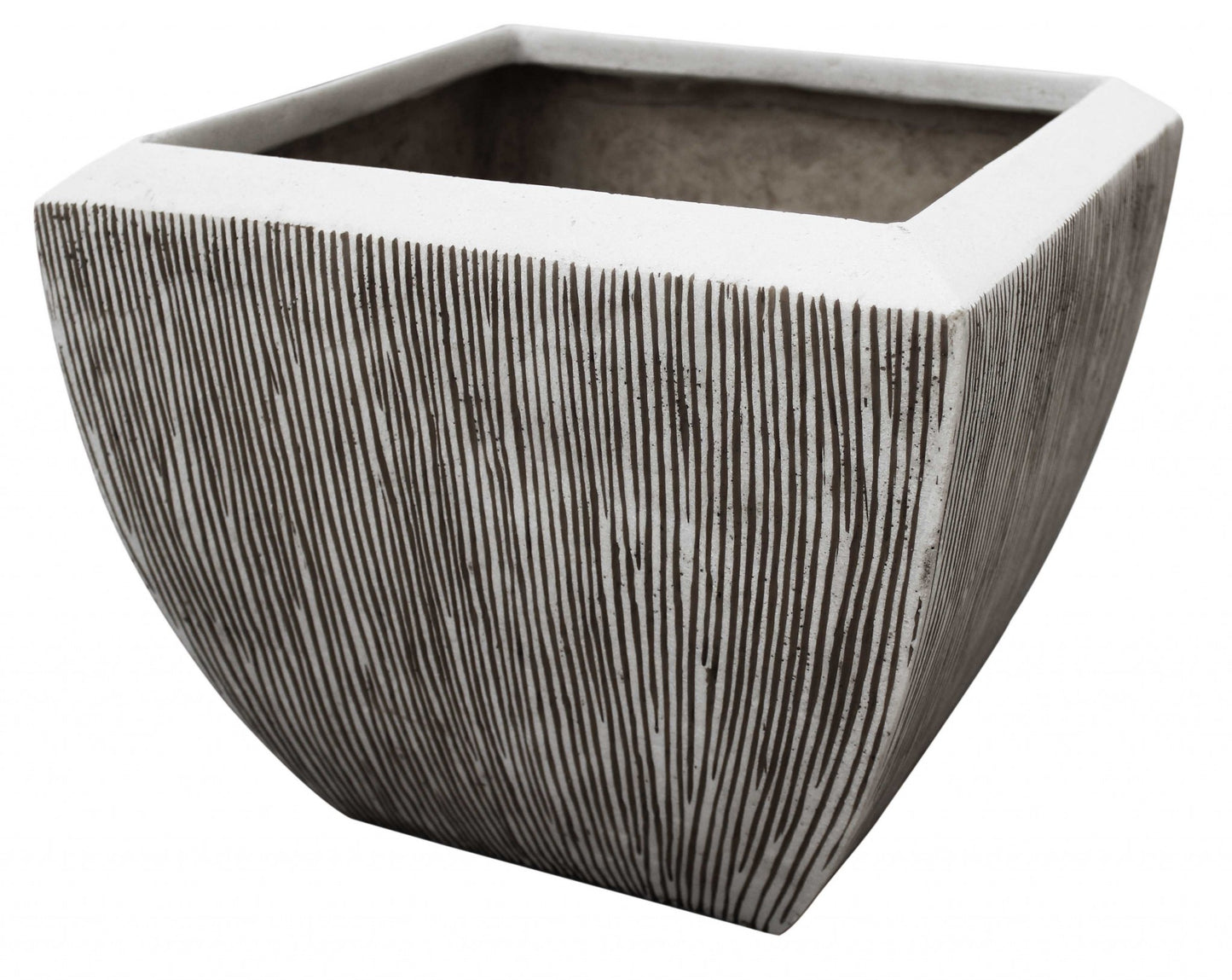 Homeroots Large Distressed And Ribbed Flower Pot Planter