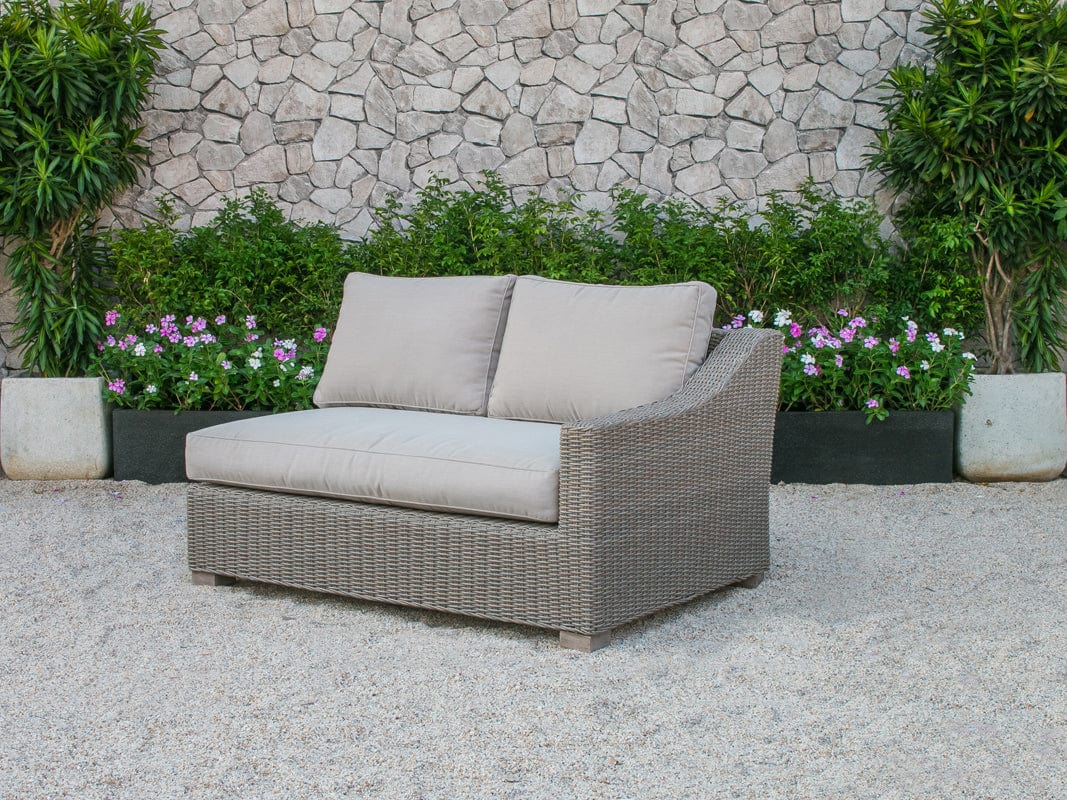 Homeroots Wood And Rattan Sectional Sofa Set
