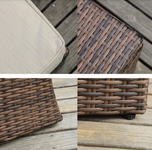 Homeroots Brown 8 Piece Outdoor Sectional Set With Cushions