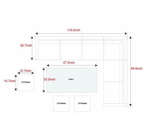 Homeroots Brown 8 Piece Outdoor Sectional Set With Cushions
