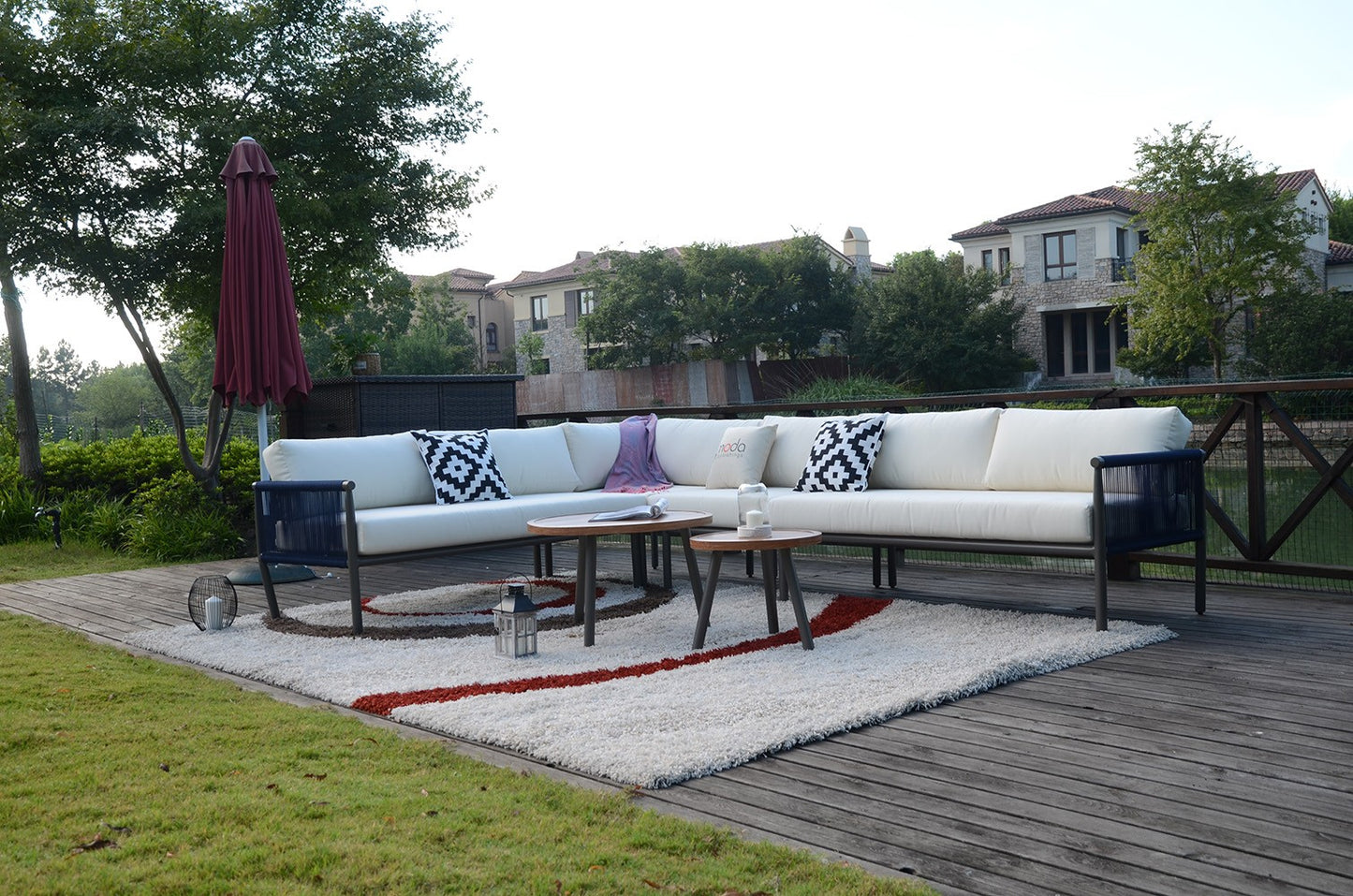 Homeroots Cathelina 6-Piece Sofa Set With Coffee Tables