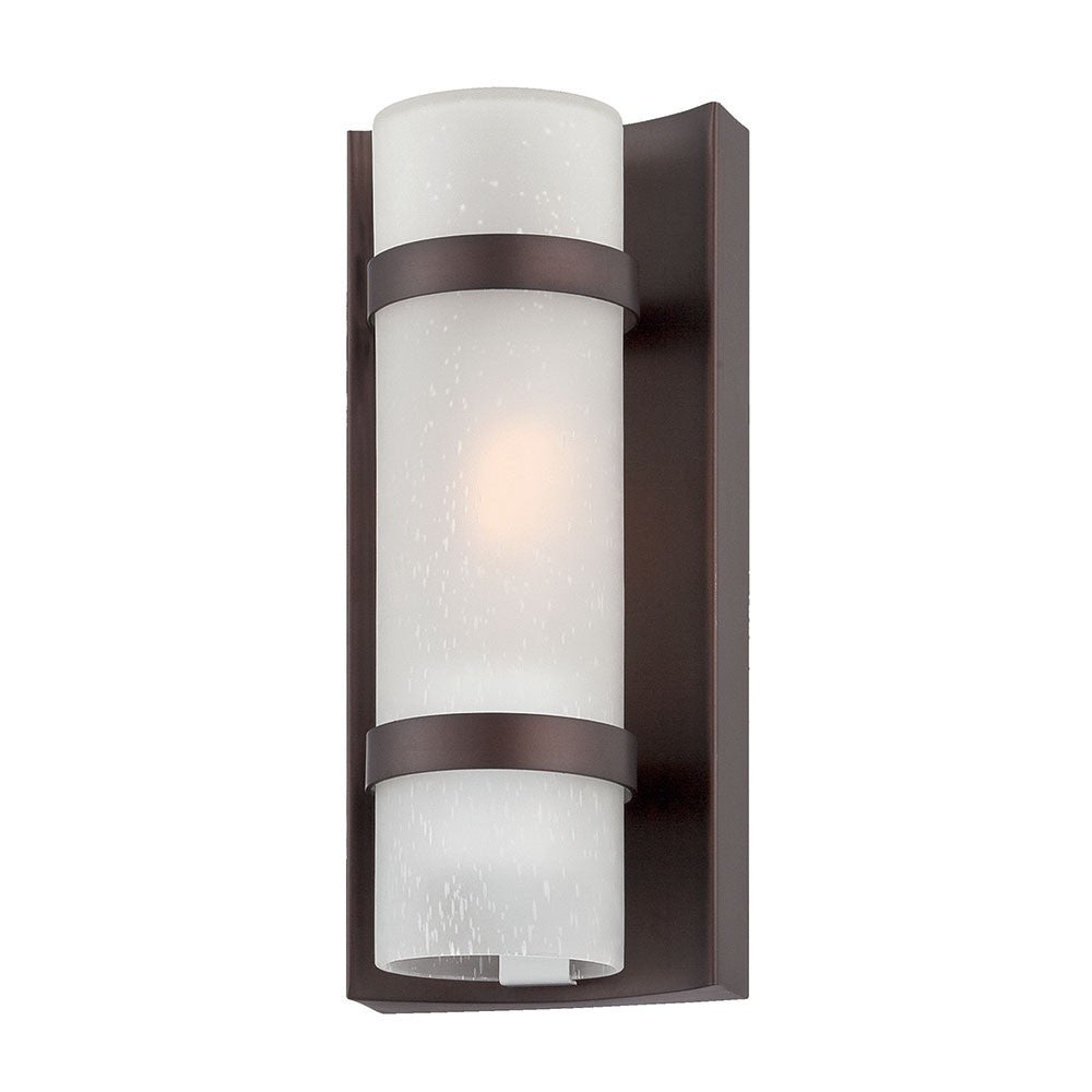 Homeroots Bronze And White Glass Wall Sconce