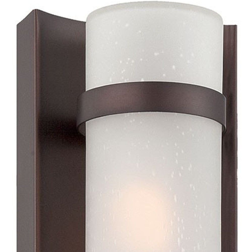 Homeroots Bronze And White Glass Wall Sconce