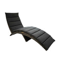 Load image into Gallery viewer, 65" Faux Wicker And Dark Grey Cushions Chaise Lounge

