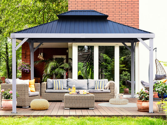 Gazebo Penguin Yosemite - 10 X 12 Ft. Light Grey Wood Finish