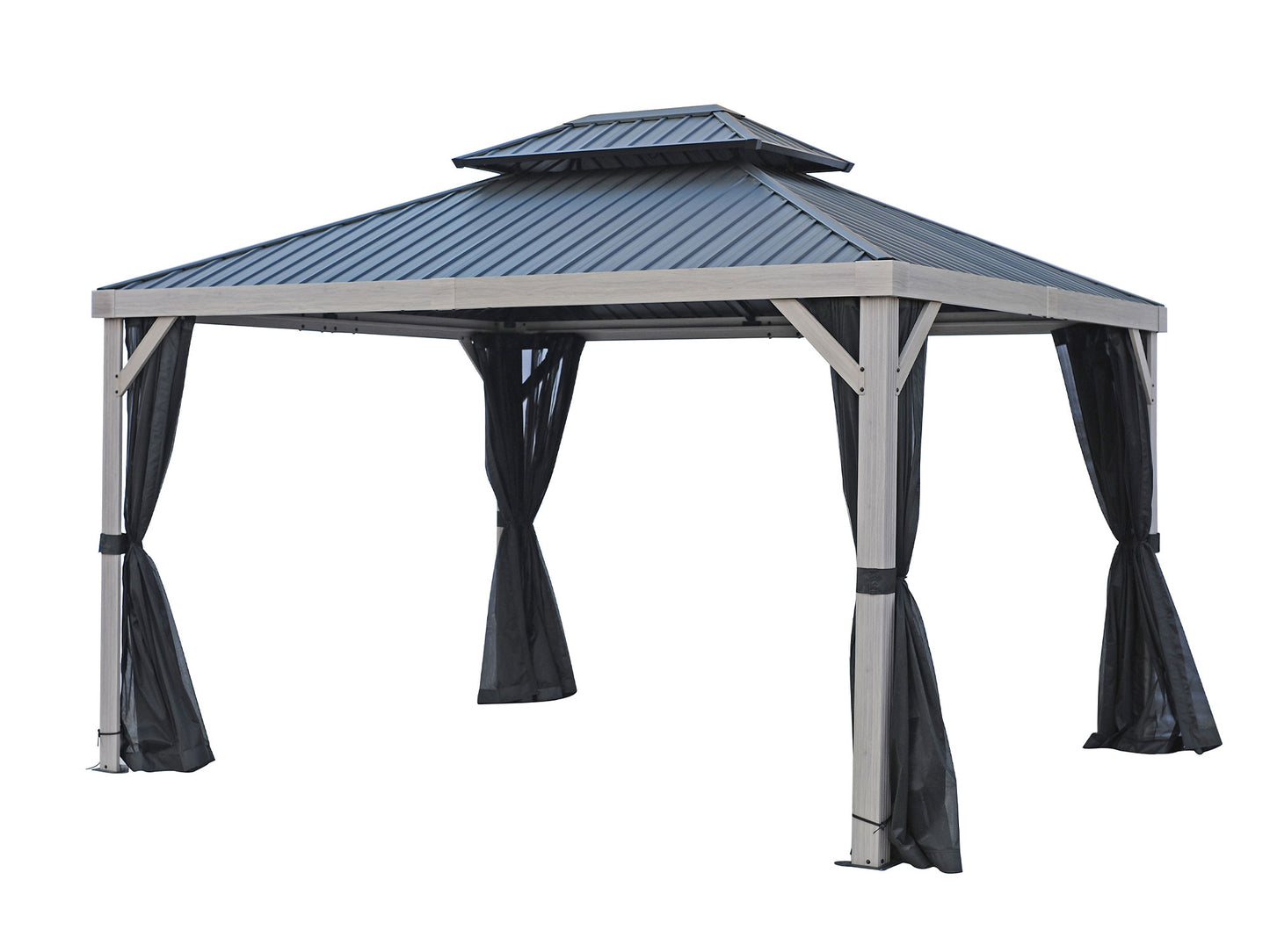 Gazebo Penguin Yosemite - 10 X 12 Ft. Light Grey Wood Finish