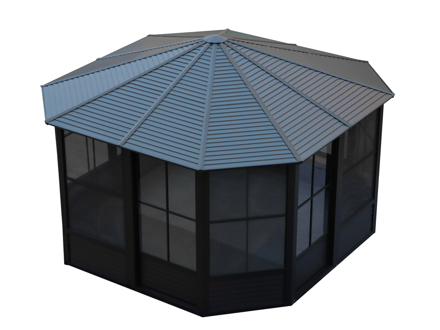 Gazebo Penguin Florence Solarium with Metal Roof 12 Ft. x 12 Ft. Black