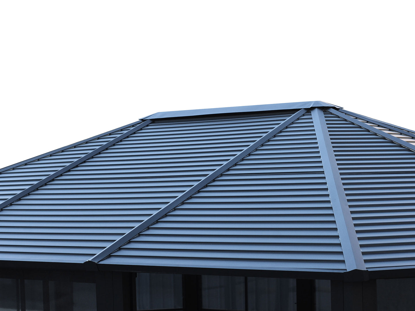 Gazebo Penguin Florence Solarium with Metal Roof 12 Ft. x 15 Ft. Black