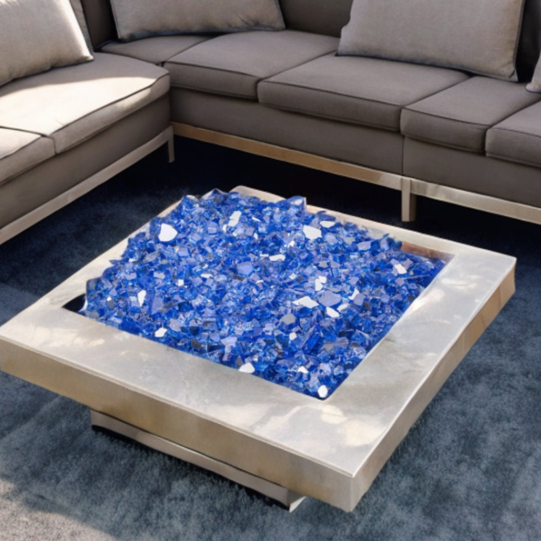 Premium Crystal Blue Decorative Fire Pit Glass