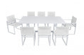 Load image into Gallery viewer, 83" White Metal Outdoor Dining Table
