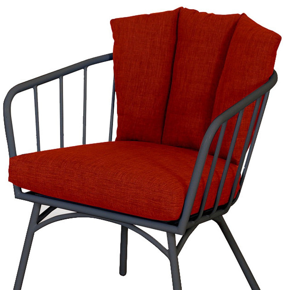 Homeroots Rimini 3pc Bistro Conversation Set With Shell-Back Cushions