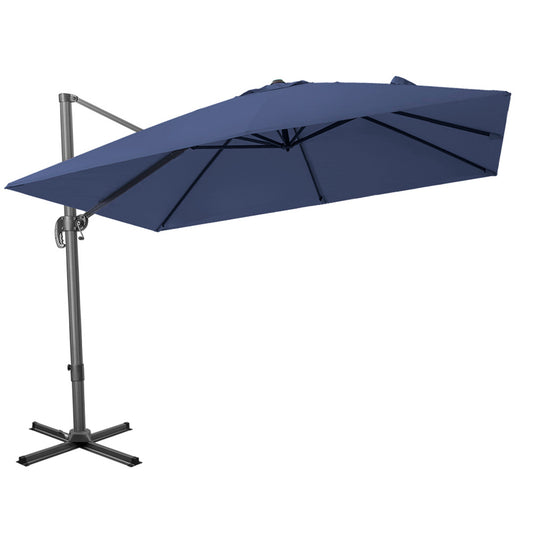 Homeroots Navy Cantilever Umbrella with Stand