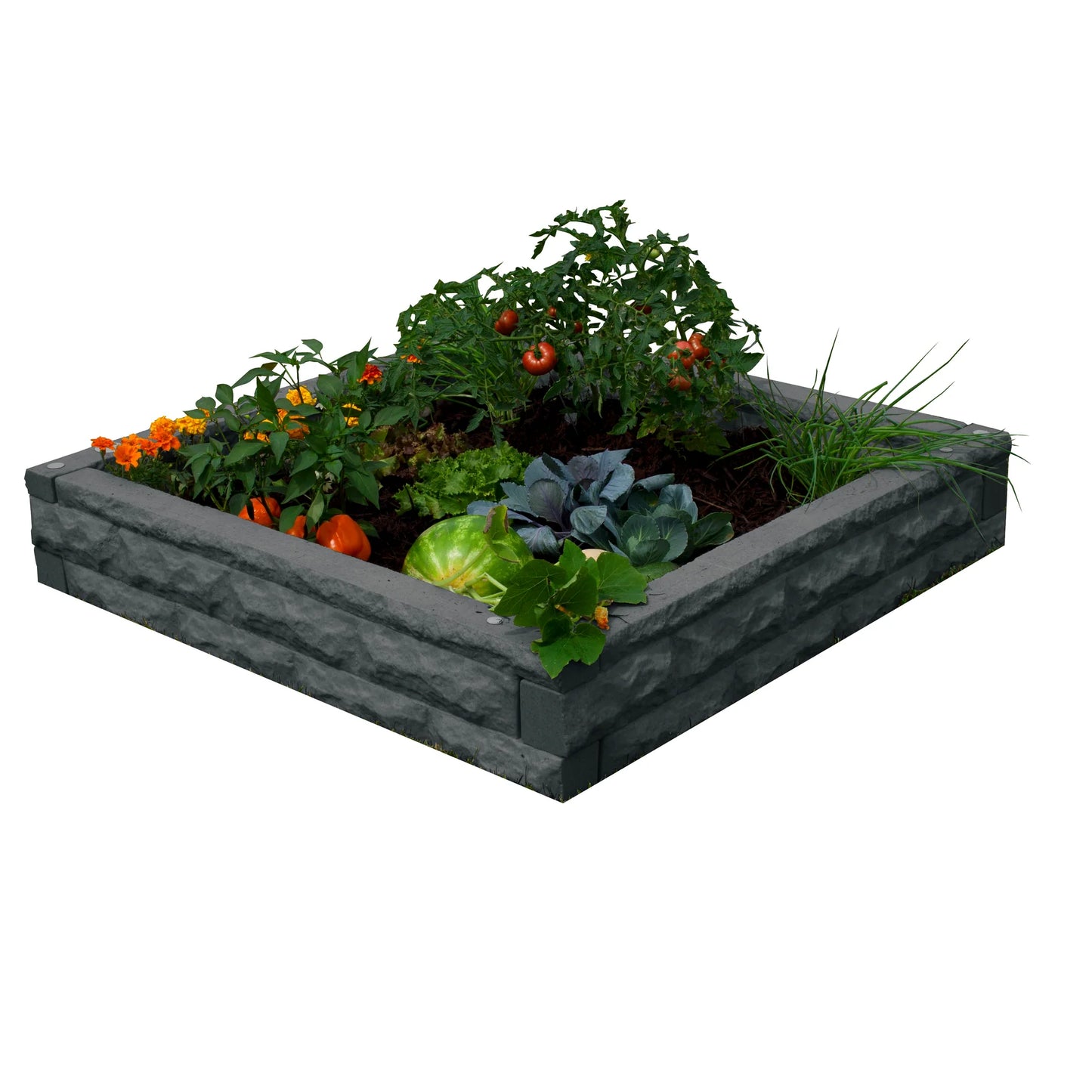 Garden Wizard Raised Bed Garden in Dark Granite – 4x4 self-watering raised bed