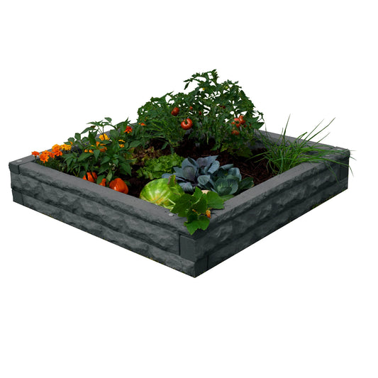Garden Wizard Raised Bed Garden in Dark Granite – 4x4 self-watering raised bed