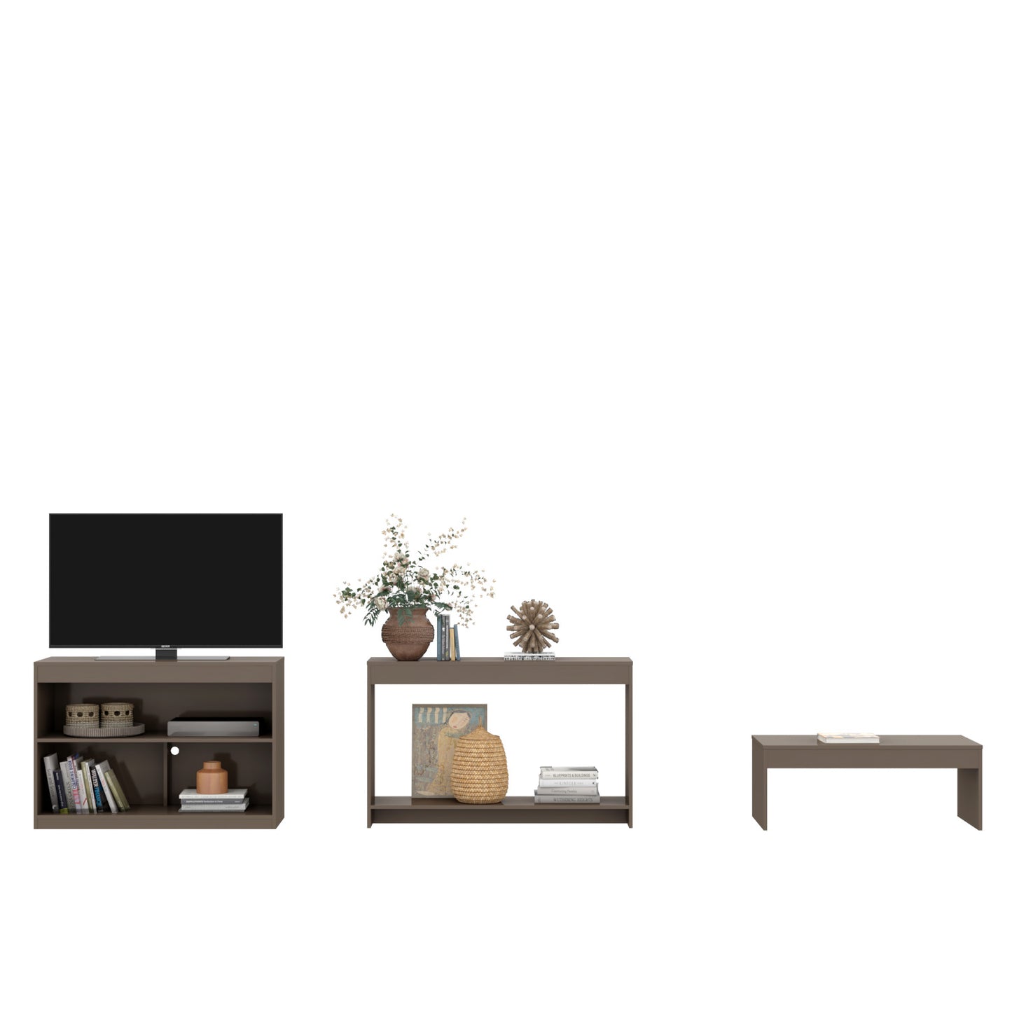 Homeroots 39" Light Gray Solid Console Table