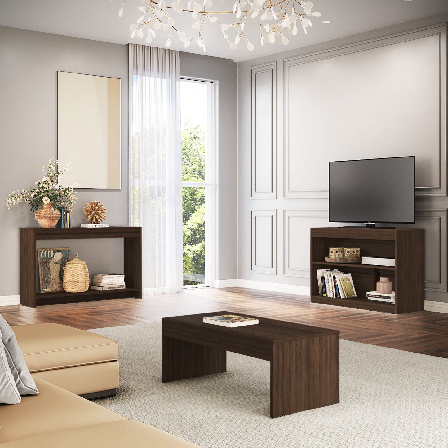 Homeroots 39" Cinnamon Solid Console Table