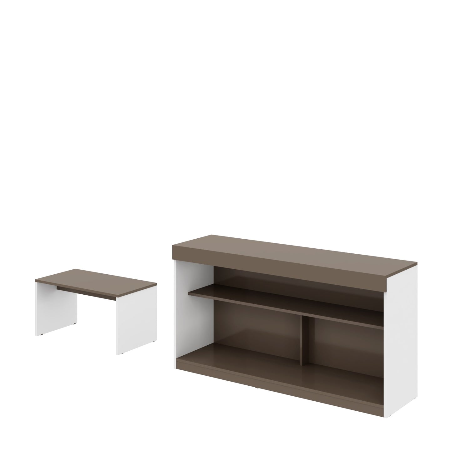 Homeroots 51" Light Gray And White Solid Console Table