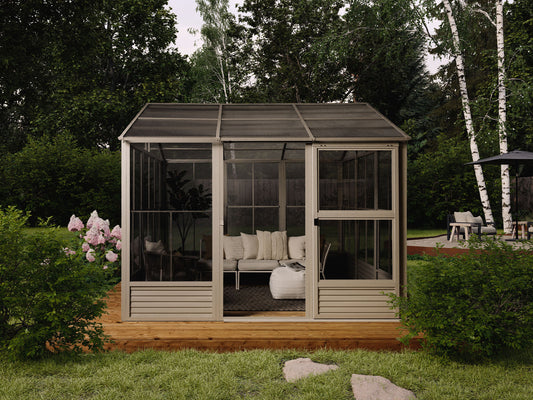 Gazebo Penguin Myrdal Solarium 11x10 Polycarbonate Roof in Beige