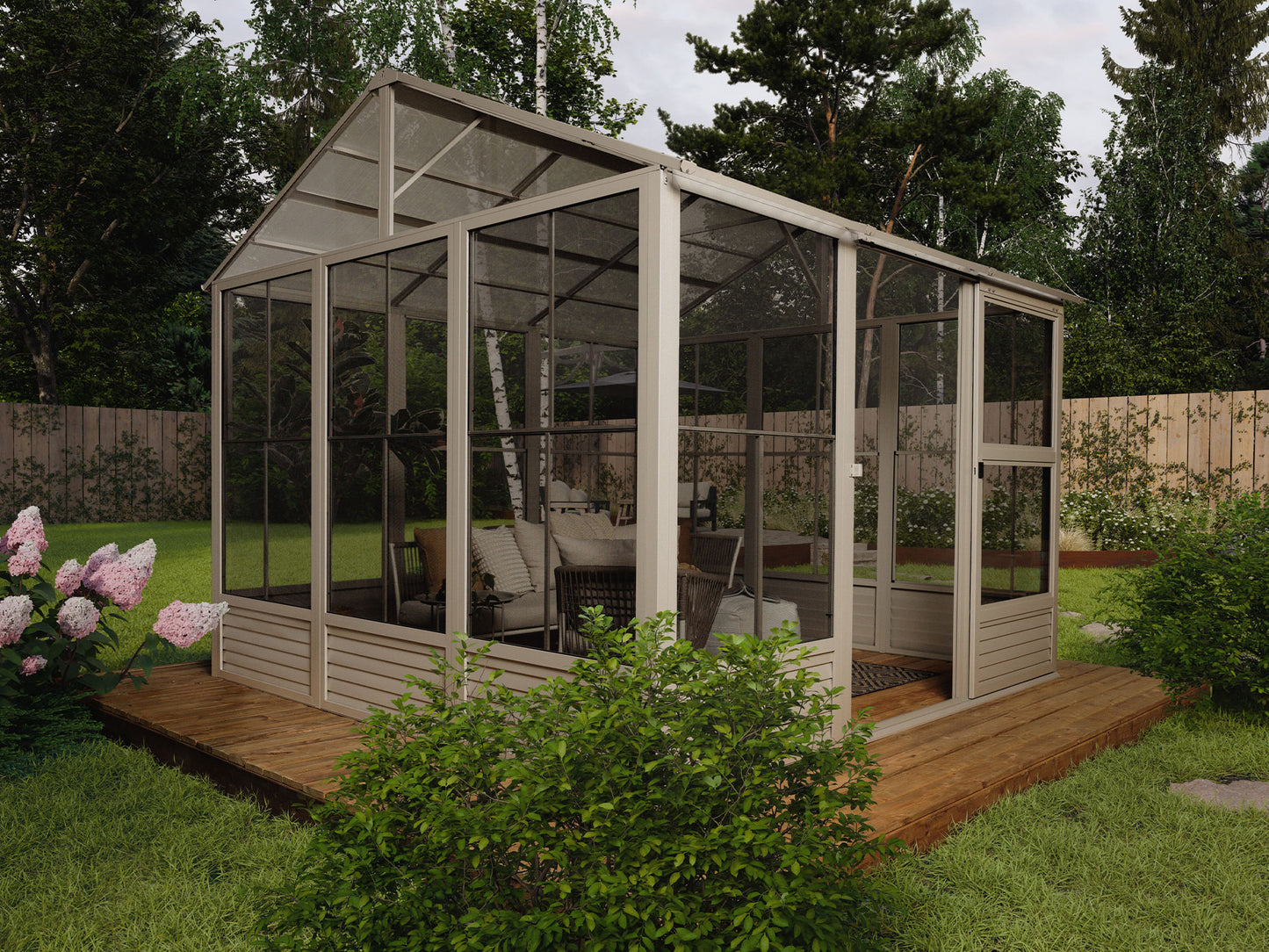 Gazebo Penguin Myrdal Solarium 11x10 Polycarbonate Roof in Beige