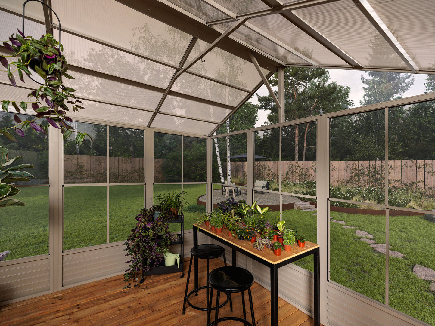 Gazebo Penguin Myrdal Solarium 11x10 Polycarbonate Roof in Beige