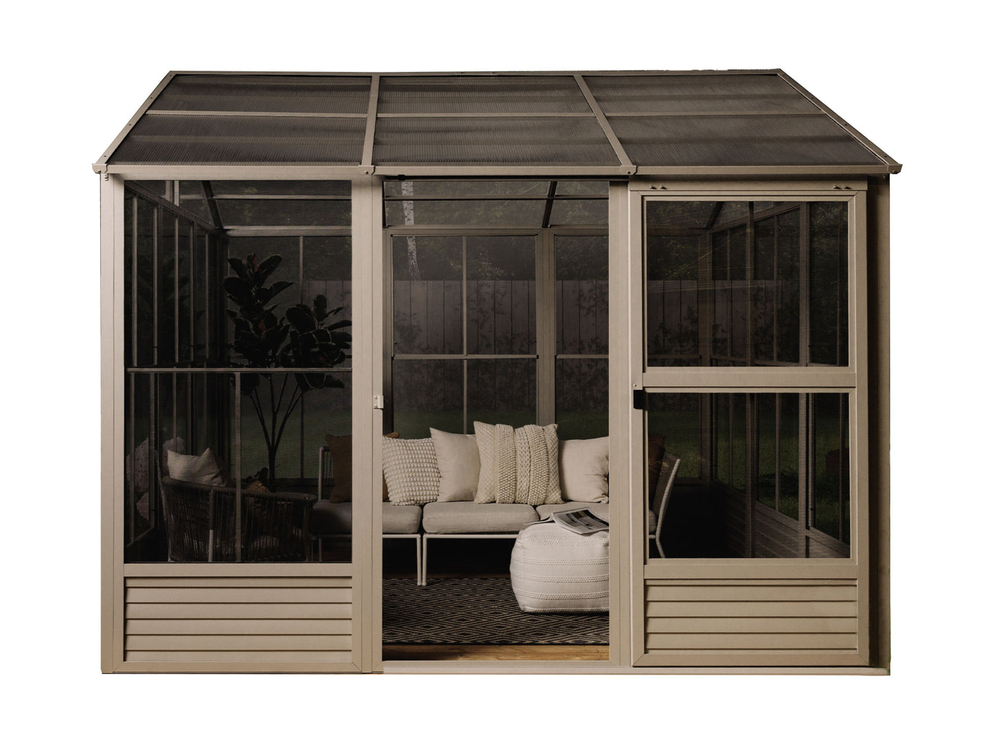 Gazebo Penguin Myrdal Solarium 11x10 Polycarbonate Roof in Beige