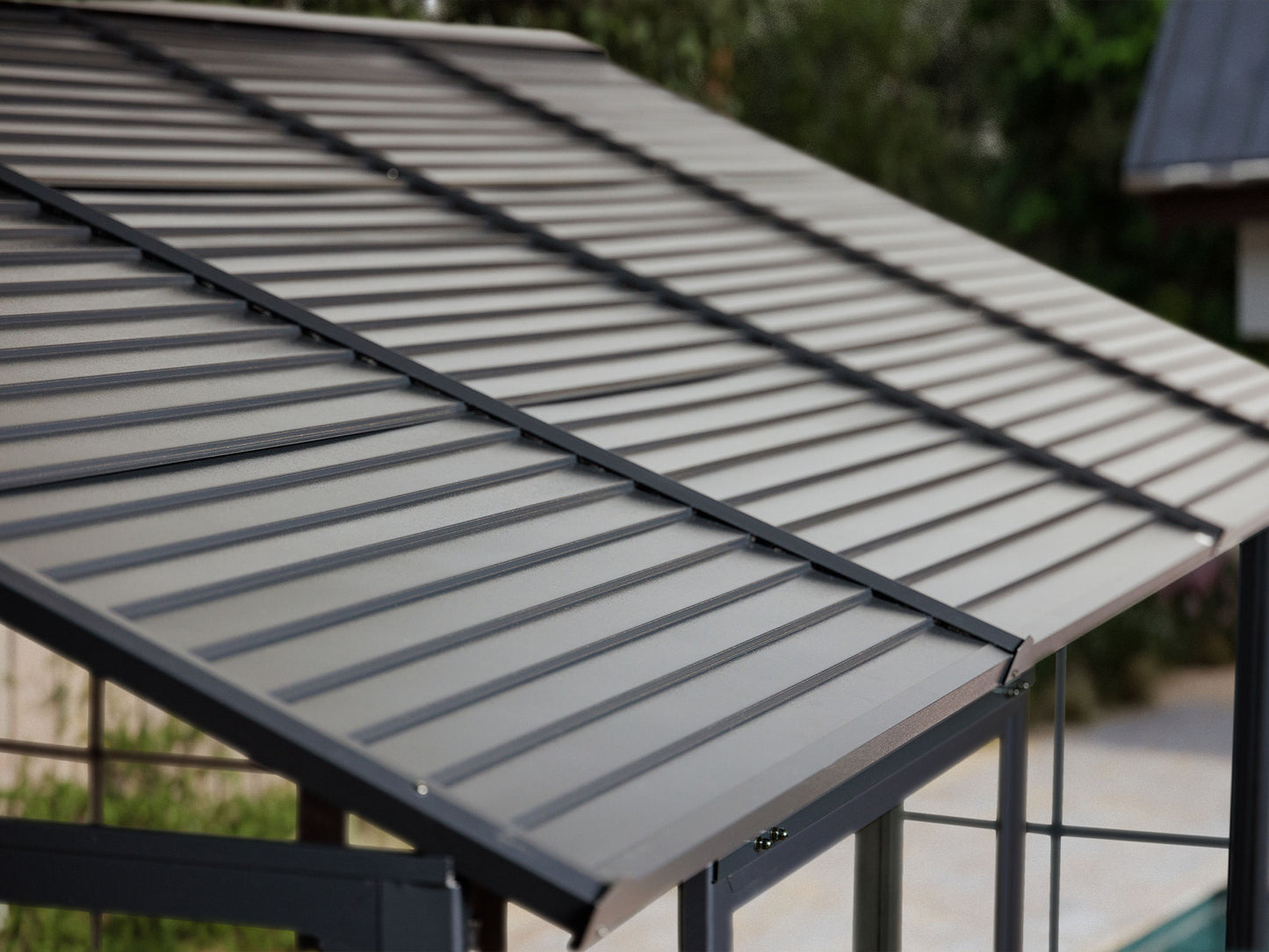 Gazebo Penguin Myrdal Solarium 11x10 Metal Roof in Black