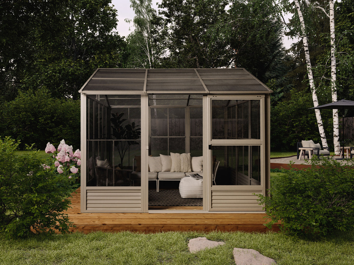Gazebo Penguin Myrdal Solarium 11x14 Polycarbonate Roof in Beige
