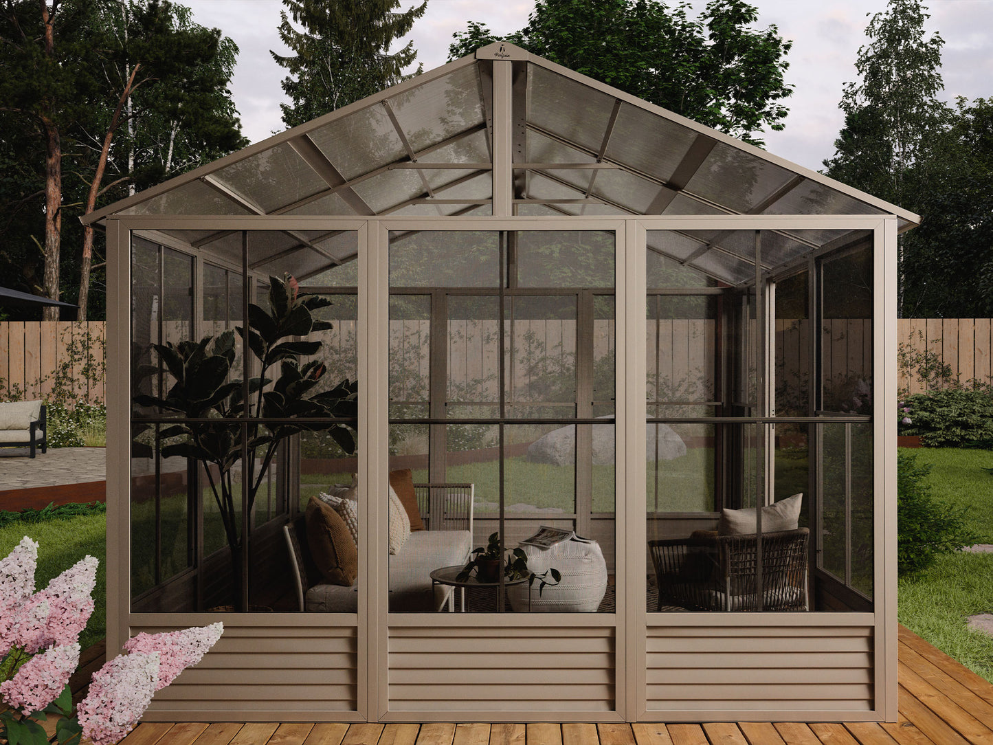 Gazebo Penguin Myrdal Solarium 11x14 Polycarbonate Roof in Beige