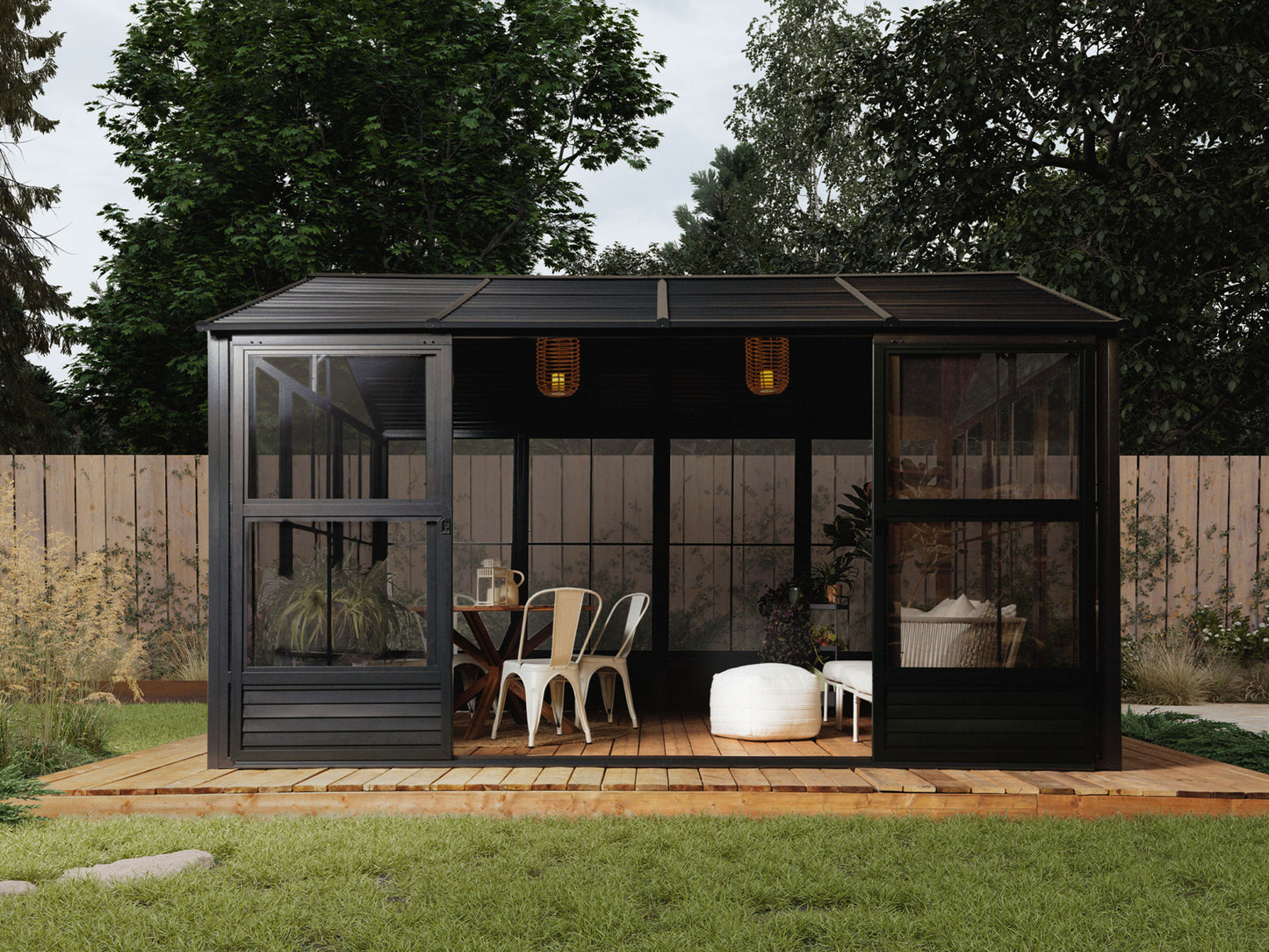 Myrdal Solarium 11x14 Metal Roof in Black