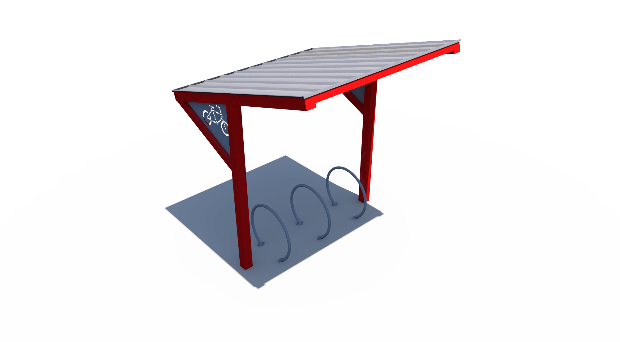 BRS-0001 All-Steel Bike Shelter — 10.5' × 10' with Integrated Bike Racks | Superior Recreational Products