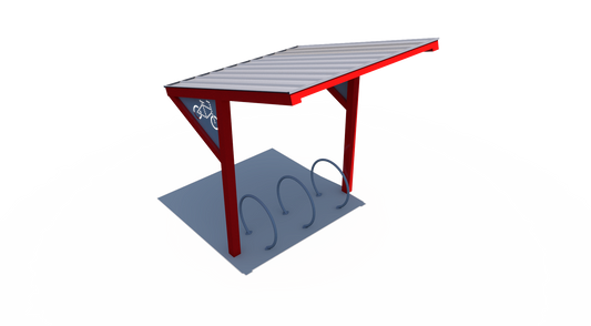 BRS-0001 All-Steel Bike Shelter — 10.5' × 10' with Integrated Bike Racks | Superior Recreational Products