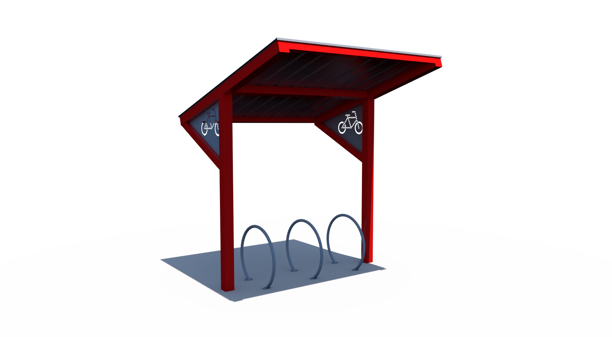 BRS-0001 All-Steel Bike Shelter — 10.5' × 10' with Integrated Bike Racks | Superior Recreational Products