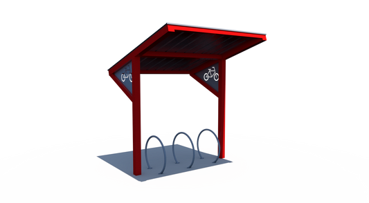 BRS-0001 All-Steel Bike Shelter — 10.5' × 10' with Integrated Bike Racks | Superior Recreational Products