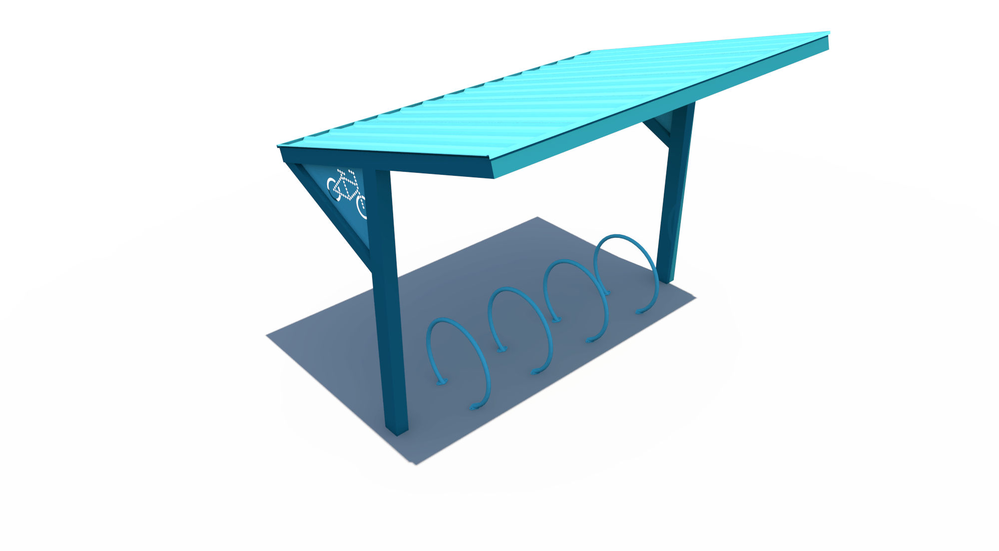 BRS-0002 All-Steel Bike Shelter — 10.5' × 15' with Integrated Bike Racks | Superior Recreational Products