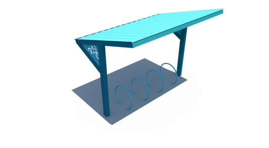 BRS-0002 All-Steel Bike Shelter — 10.5' × 15' with Integrated Bike Racks | Superior Recreational Products