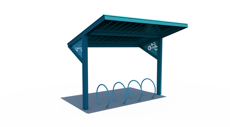 BRS-0002 All-Steel Bike Shelter 10.5x15