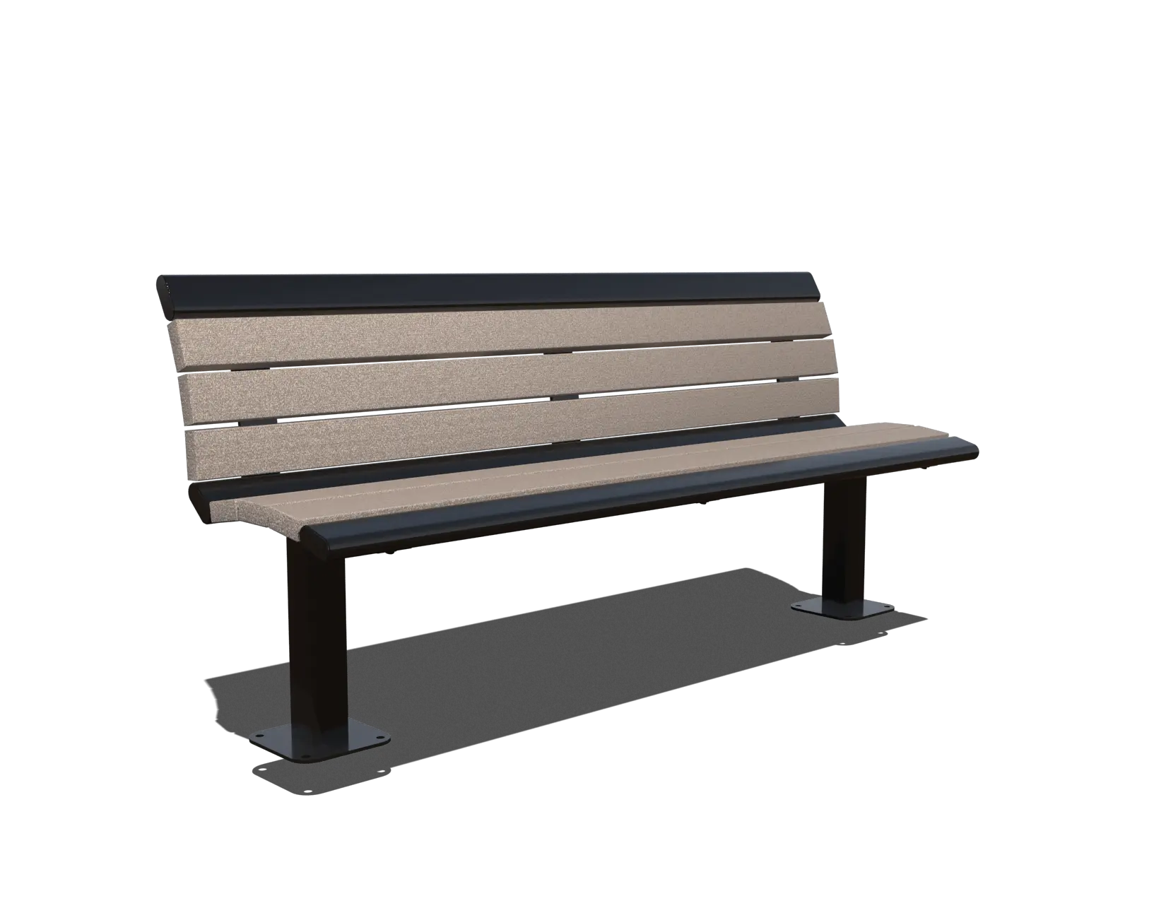 6' Arches Recycled Bench Bench with Back - Surface Mount