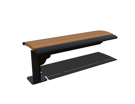 Arches Recycled Plastic Cantilever Bench 4' In-Ground Mount | Outdoor Site Furniture for Parks and Recreation Areas | B4ARS-RC-CANT