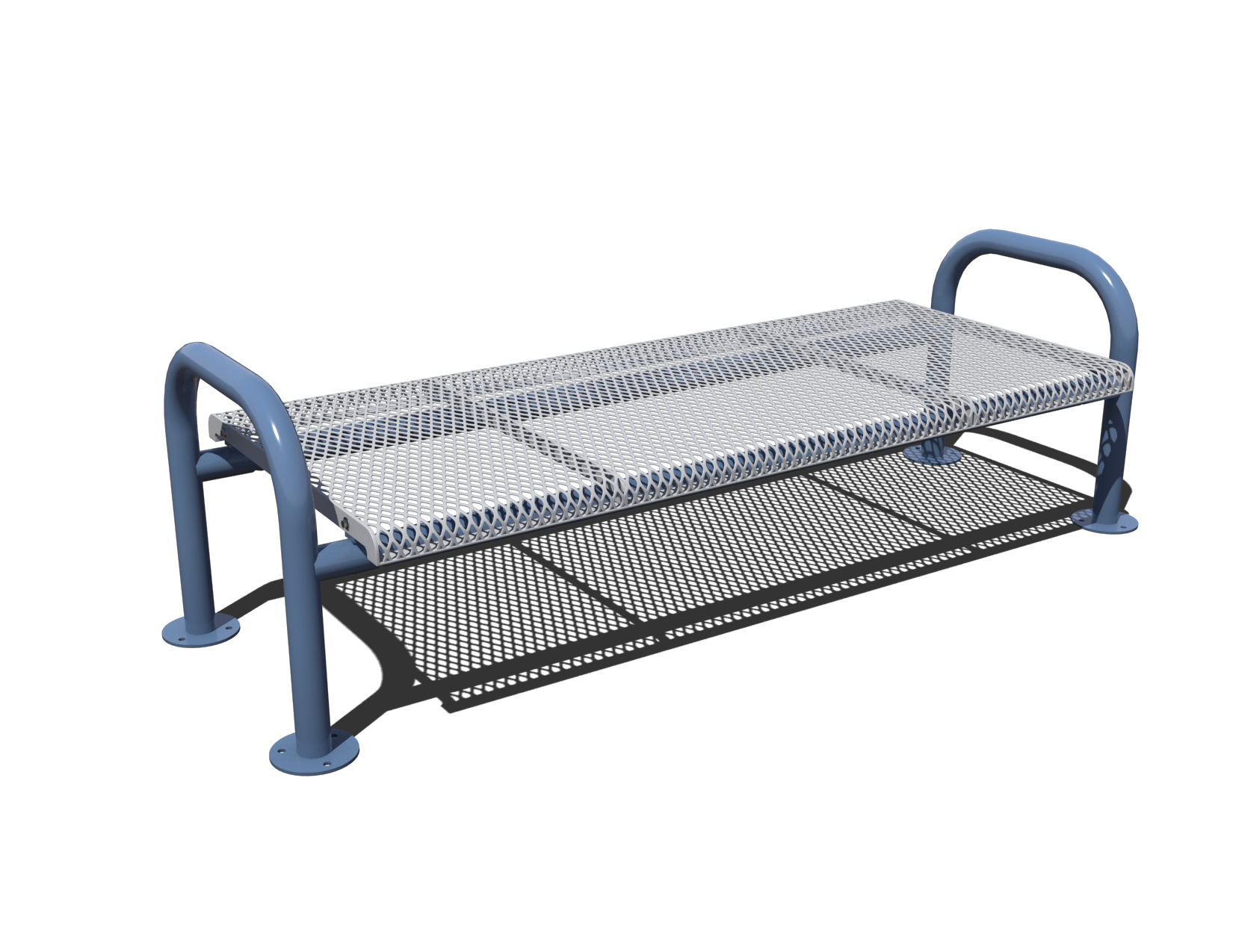 Superior Recreational B6MODERNPSM 6 ft Expanded Metal Outdoor Bench, Backless, Surface Mount, Steel