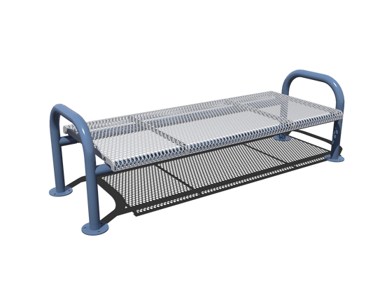 Superior Recreational B6MODERNPSM 6 ft Expanded Metal Outdoor Bench, Backless, Surface Mount, Steel