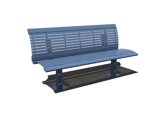Arches Steel Bench with Back 6' | Outdoor Site Furniture for Parks and Recreation Areas | B6WBARS-ST