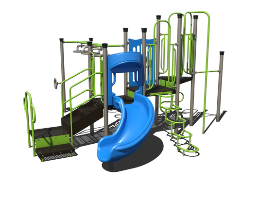 Spring Storm Playground Structure with Curved Slide | Outdoor Play Structure for Ages 5 to 12 | CW-0016-2