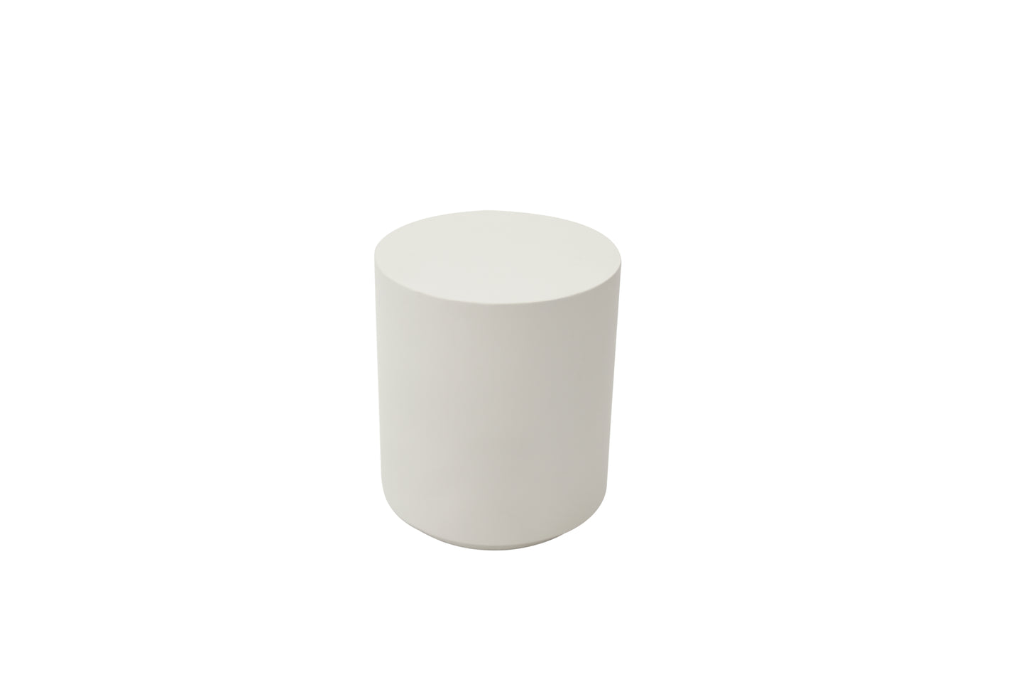 ELEMENTI Home Rome Column Side Table in matte white concrete with cylindrical design for modern interiors